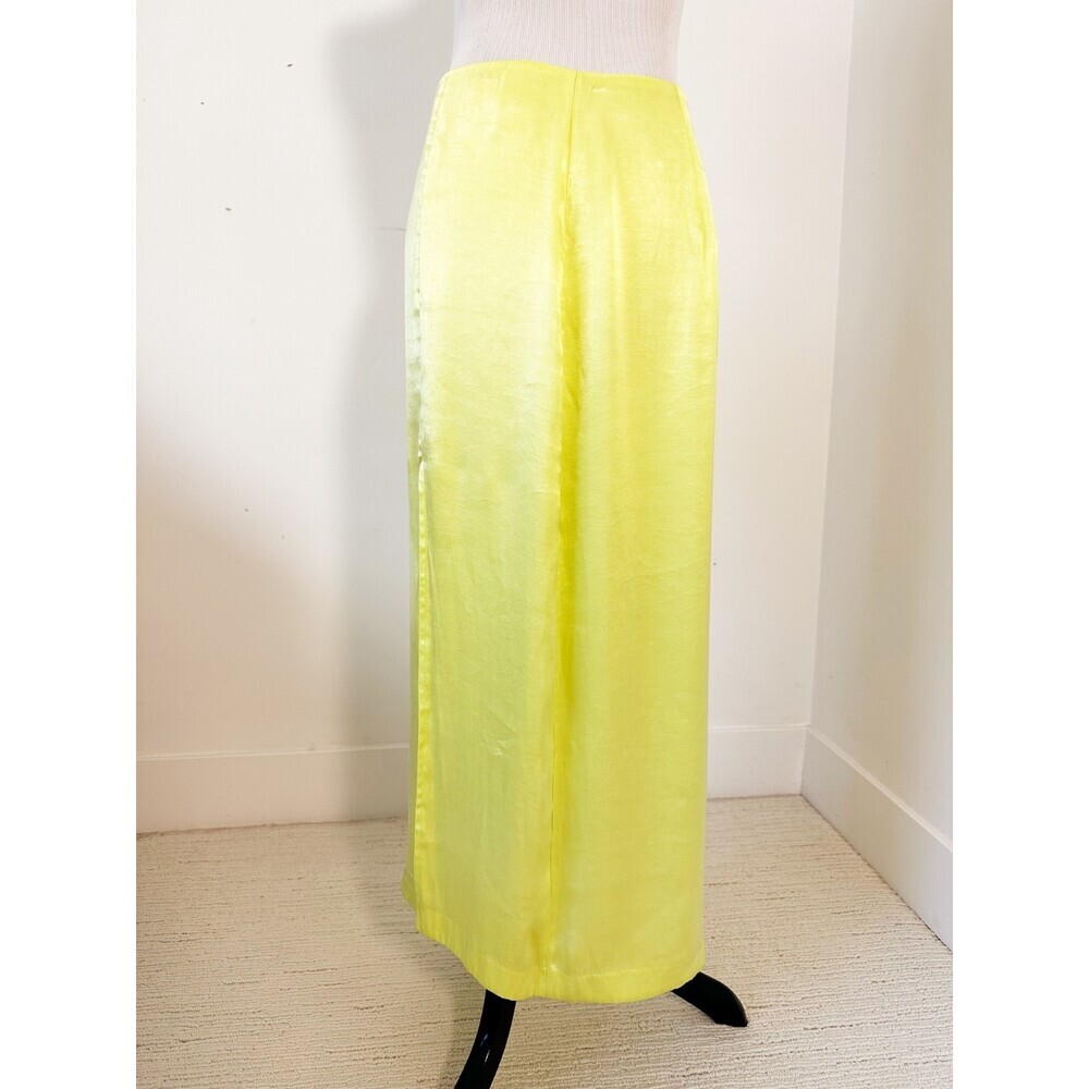 & OTHER STORIES NWT Women’s 6 Chartreuse Slip Skirt Wedding Guest Luxurious